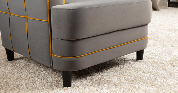 Кресло для отдыха Черри ТК 287 велюр Irida 21 серый, Эвита умбер горчичный