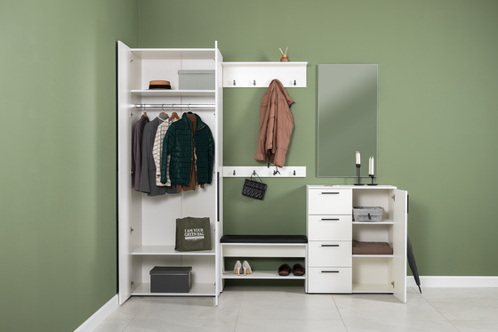 Прихожая Эйр композиция 1 белый PE шагрень, собирается на любую сторону