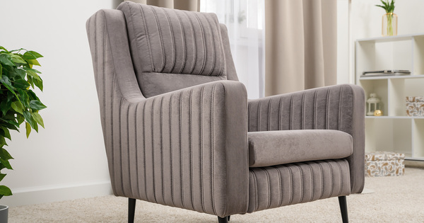 Кресло для отдыха Изабель ТК 737 велюр Романс вижион серо-бежевый