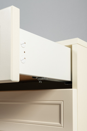 Гостиная Марион композиция 1 слоновая кость С341 PE, слоновая кость 6898 ПВХ, белый PE шагрень (собирается на любую сторону)