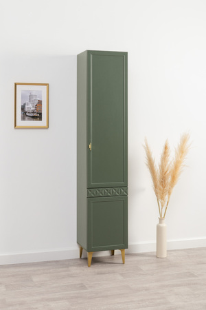 Гостиная Марион композиция 1 дымчатый зеленый K521, олива шагрень AG 1050 ПВХ, белый PE шагрень (собирается на любую сторону)