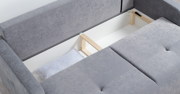 Диван-кровать прямой Марсель ТД 701 велюр Aura 20 серый