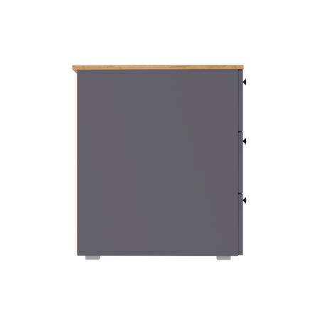 Стол письменный Остин 12.159 серый графит 0162 РЕ, дуб золотой CRAFT, графит ZB 856-2 ПВХ, сборка на любую сторону