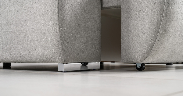 Диван-кровать прямой Тэдди 1506 композиция 1, букле Pique 011 серый, модульная система