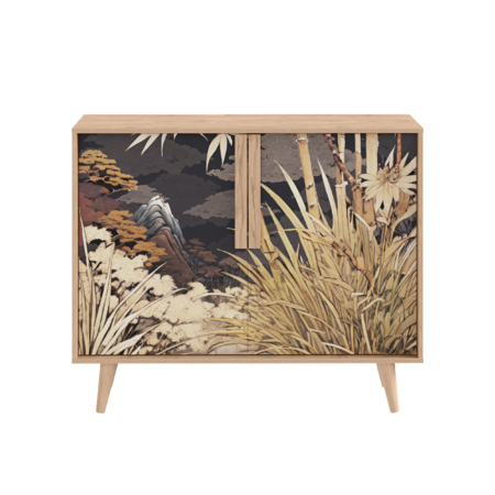 Комод Току 16.230.04 гикори рокфорд натуральный KO86 PW, белый PE шагрень, фотопечать